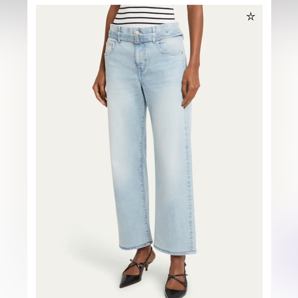 Proenza Schouler Cropped Ellsworth light wash wide leg jeans sz 31